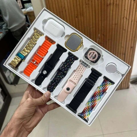 i20 Ultra Smart Watch with Earbuds & 7 Straps | Dabieo